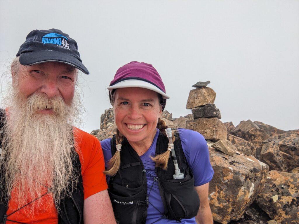 Couple on mountain summit