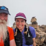 Couple on mountain summit