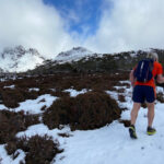 Approaching Pelion Gap in the snow