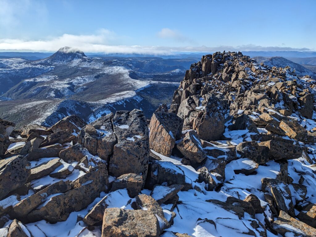 Snow capped mountains