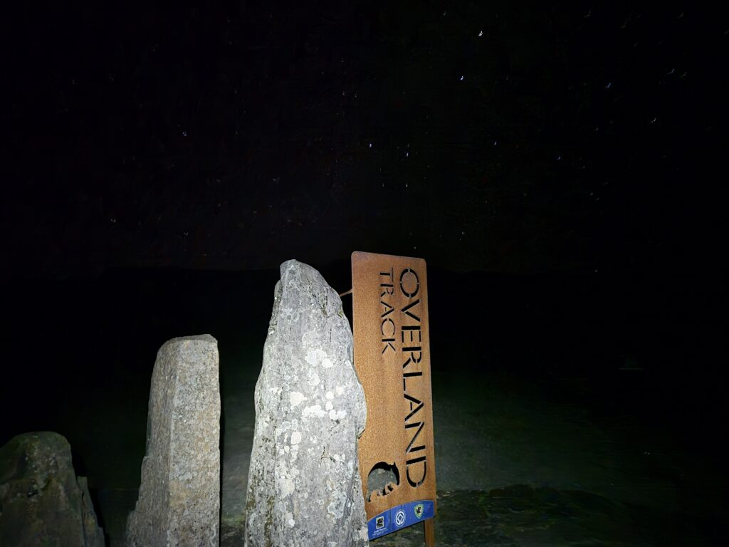 Overland Track sign at Ronny Creek